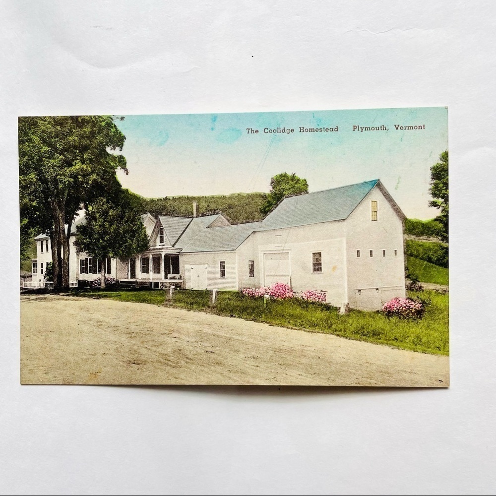 Vintage VTG Calvin Coolidge Homestead Plymouth Vermont USA Handcolored Postcard